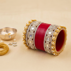 AYSIMA Laal Shringar – Red 36-Piece Bridal Bangle Set with Kadas