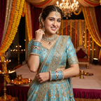 AYSIMA Neelambari – Turquoise Blue Bridal Bangle Set with Statement Kada - 42 pieces