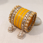 AYSIMA Yellow Bridal Bangle Set for Haldi – 40 Pieces