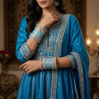 AYSIMA Sky Blue Bridal Bangles & Pachari Kadas – Meghna - 36 pieces