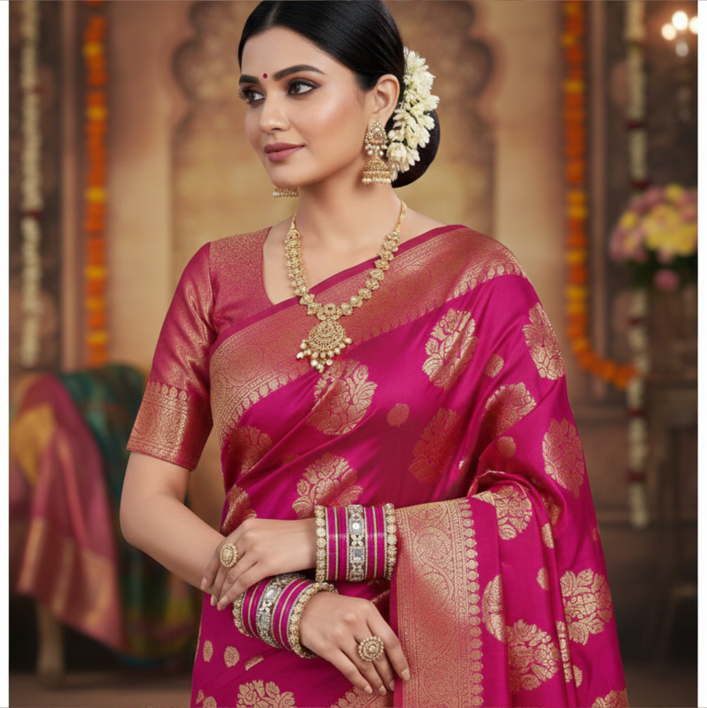 AYSIMA | Rani Pink Bangle Set for Women with Kada | 42 Pieces