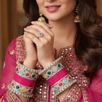 Rani Pink Bridal Bangles & Kadas | AYSIMA Lavanya - 36 pieces