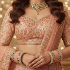 Peach Bridal Bangles & Multicolour Kadas | AYSIMA Mridula - 36 pieces