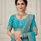 AYSIMA Turquoise Royale – Blue 42-Piece Bangle Set with Statement Kada