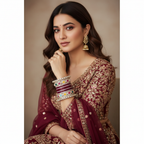Maroon Bridal Bangles & Pachari Kadas | AYSIMA Ridhima - 40 pieces