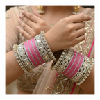 AYSIMA Pink Bridal Bangles & Pachari Kadas – Tarini - 40 pieces
