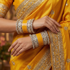 AYSIMA Yellow Haldi Bangles & Geometric Kadas – Amaltas - 36 pieces