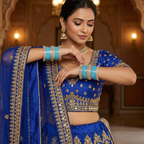 AYSIMA Neelam Grace – Sky Blue 56-Piece Bangle Set with Statement Kada