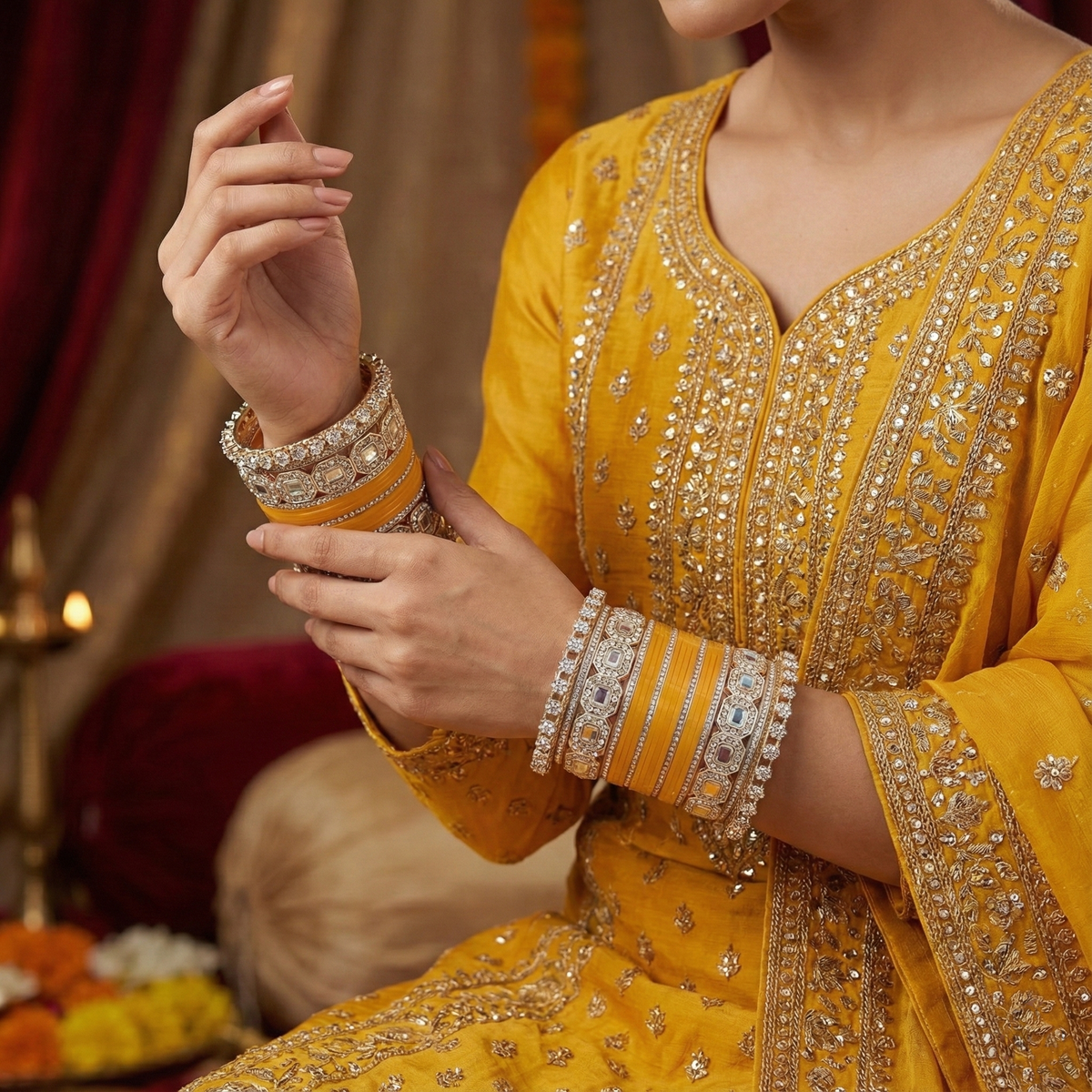AYSIMA 40-Piece Bangle & Kada Set for Women | Designer Indian Wedding & Festive Jewellery Collection