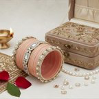 AYSIMA | Peach Bangle Set for Women with Kada | 42 Pieces