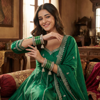 AYSIMA Aranya – Green Mehendi Bangle Set with Jhumka Charms - 40 pieces