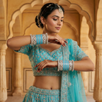 AYSIMA Turquoise Blue Bridal Bangles & Kadas | Neelima - 40 pieces