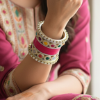 Rani Pink Bridal Bangles & Kadas | AYSIMA Lavanya - 36 pieces