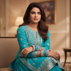AYSIMA Niharika – Turquoise Blue Bridal Bangle Set with Floral Kadas - 40 pieces
