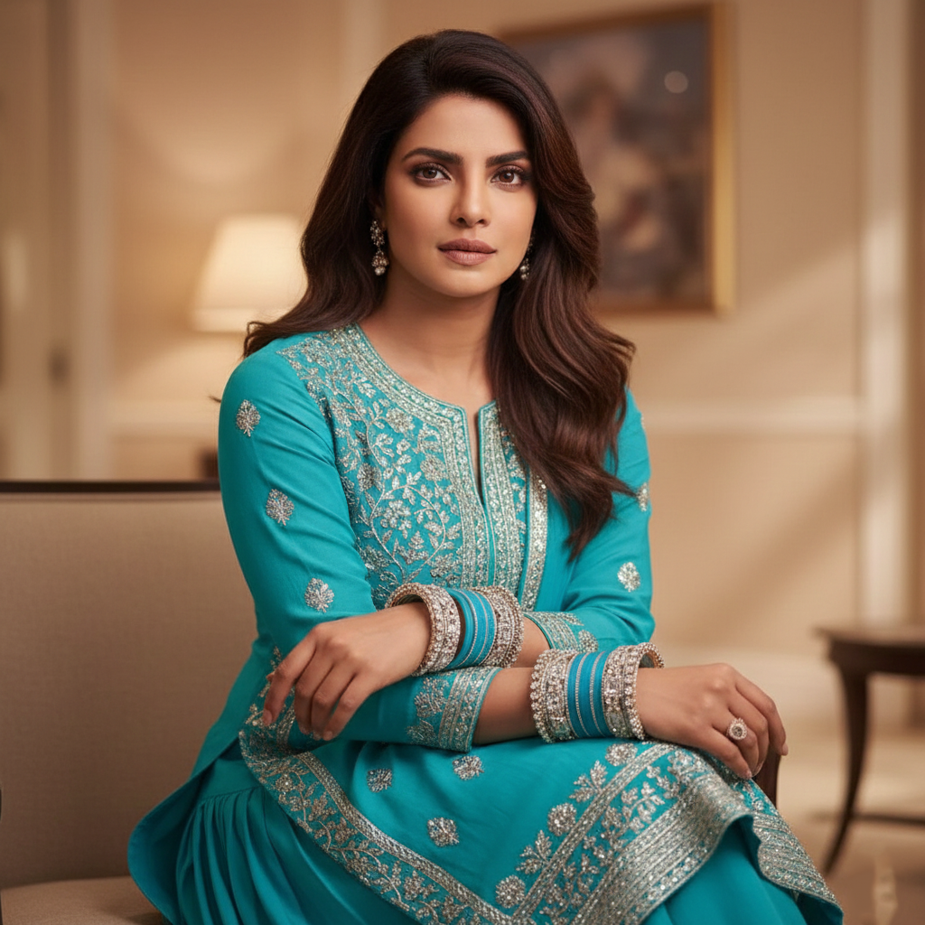 AYSIMA Niharika – Turquoise Blue Bridal Bangle Set with Floral Kadas - 40 pieces