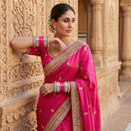 AYSIMA Roopika – Rani Pink Bridal Chura & Floral Kada Set - 36 pieces