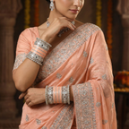 AYSIMA Peach Bridal Bangles & Pachari Kadas – Saumya - 40 pieces