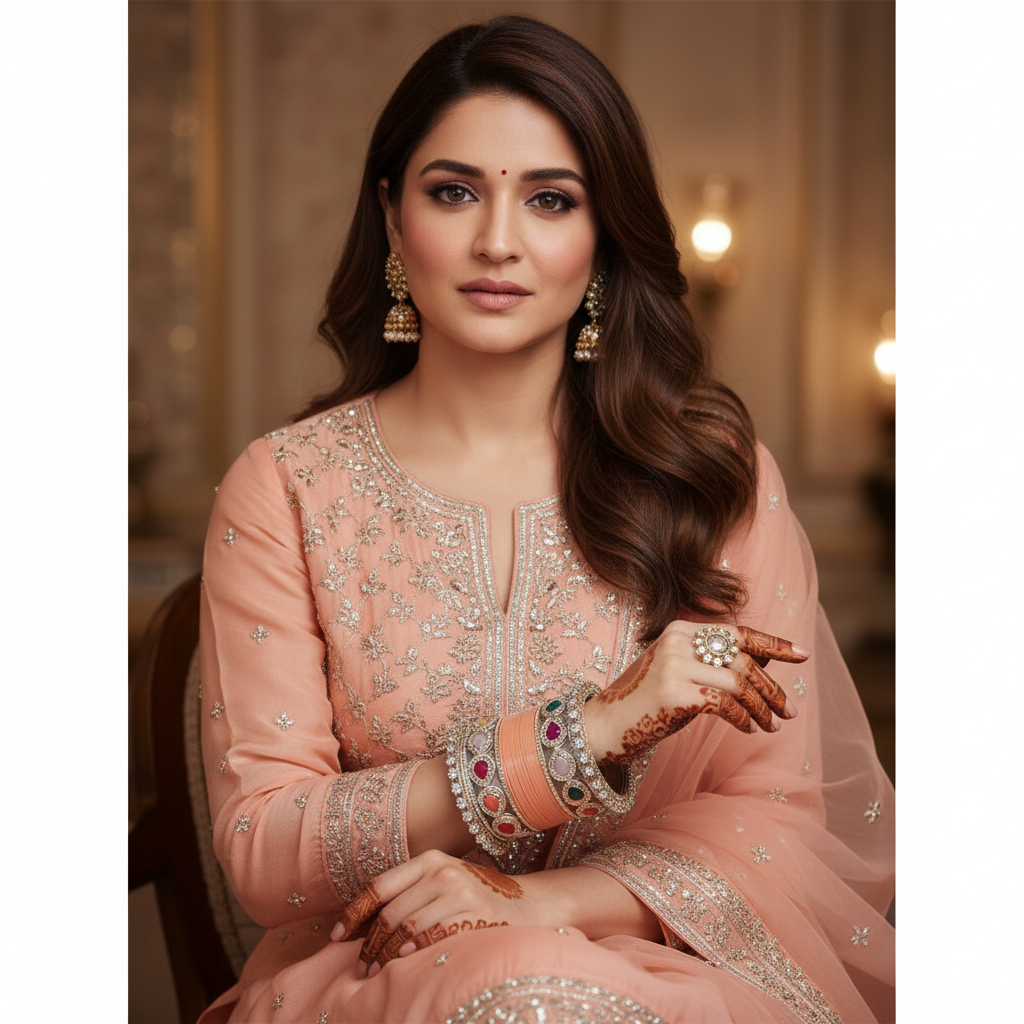 Peach Bridal Bangles & Multicolour Kadas | AYSIMA Mridula - 36 pieces