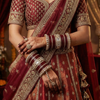 AYSIMA Raagini Maroon Bridal Bangle Set for Women | Wedding Bangles & Floral Kadas