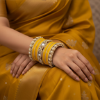 AYSIMA | Yellow Bangle Set for Women with Kada | 42 Pieces