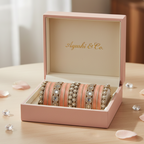 AYSIMA – Peach Bridal Bangle Set with Statement Kada - 42 pieces