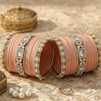 AYSIMA | Peach Bangle Set for Women with Kada | 42 Pieces