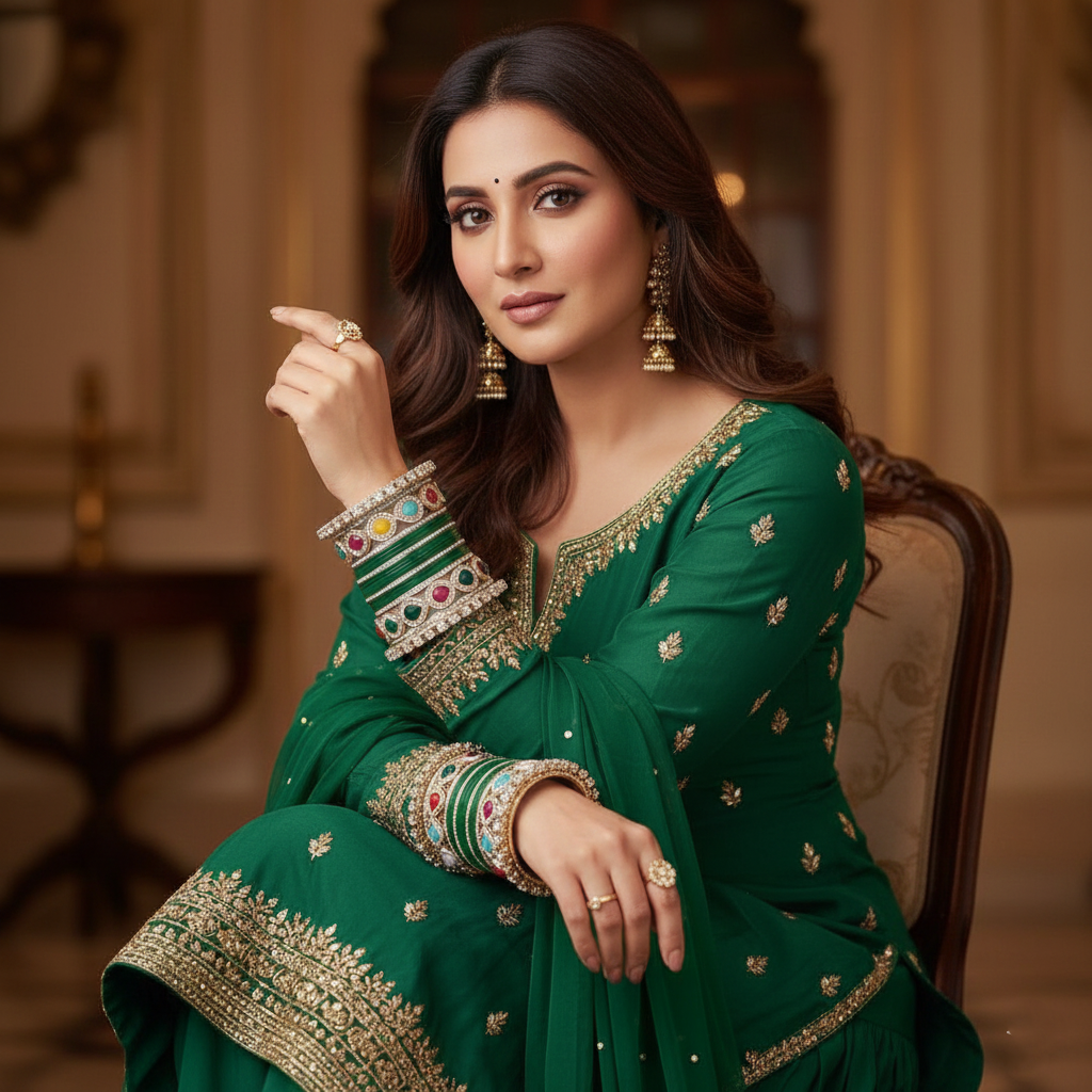Green Bridal Bangles & Pachari Kadas | AYSIMA Nitya - 40 pieces