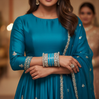 AYSIMA Niharika – Turquoise Blue Bridal Bangle Set with Floral Kadas - 40 pieces