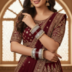 AYSIMA Devyani – Maroon Bridal Bangle Set with Pachari Kadas - 36 pieces