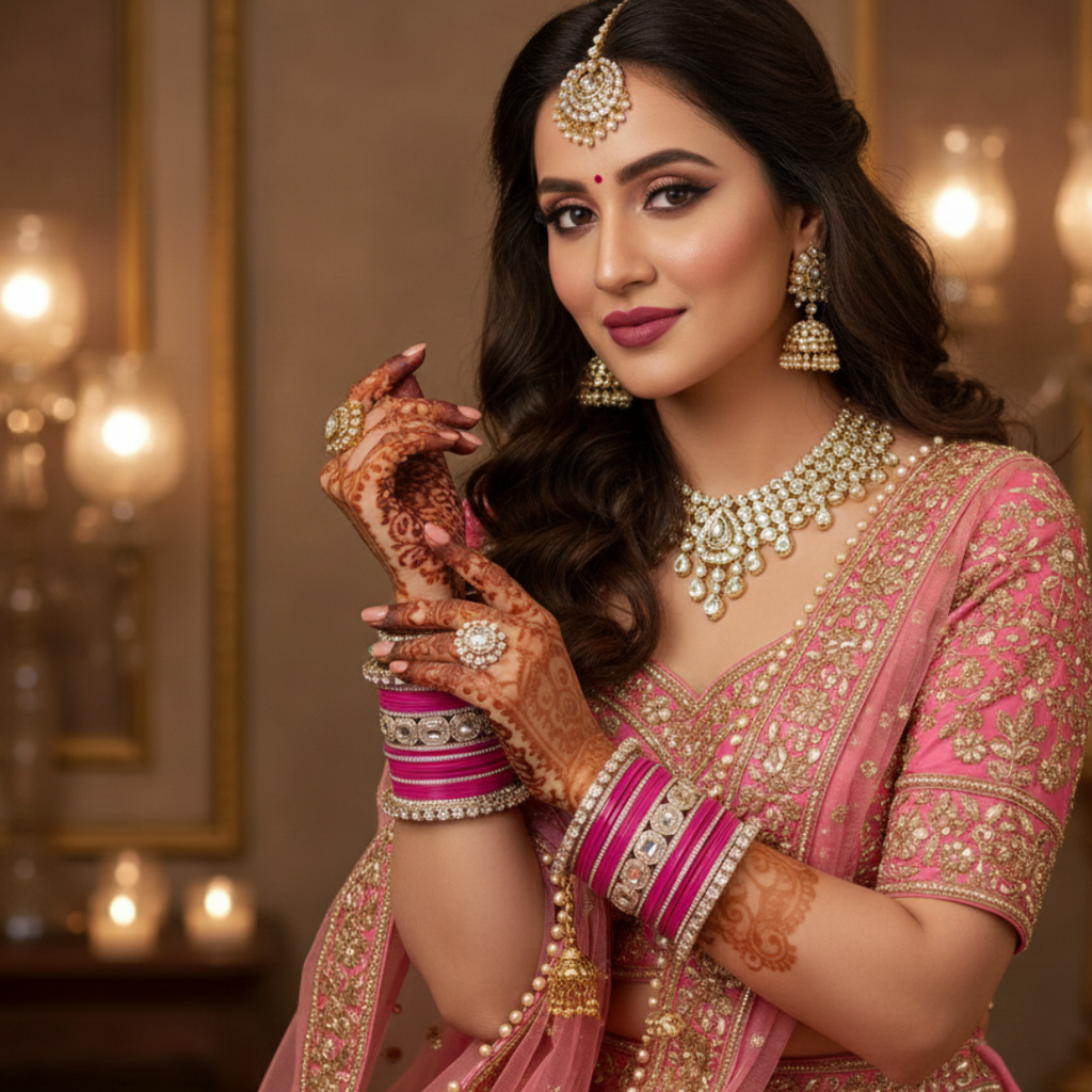 AYSIMA Rani Royale – Magenta 42-Piece Bridal Bangle Set with Designer Kada