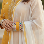 AYSIMA Yellow Haldi Bangles & Multicolour Kadas | Pihu - 36 pieces