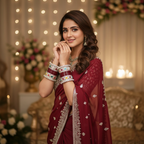 Maroon Bridal Bangles & Multicolour Kadas | AYSIMA Rasika - 36 pieces