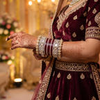 AYSIMA Manasvi – Maroon Bridal Bangles with Floral Kadas & Pearl-Look Accents - 40 pieces