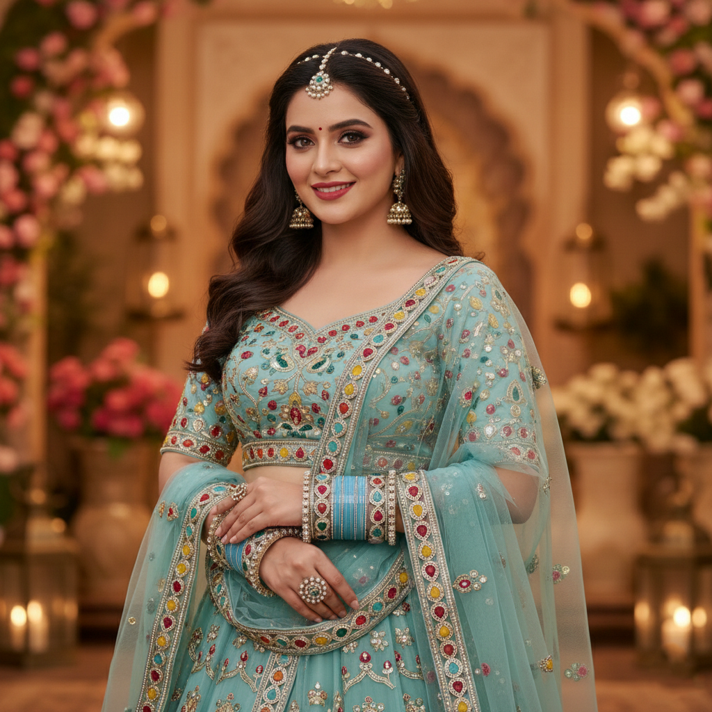Sky Blue Bridal Bangles & Pachari Kadas | AYSIMA Amaya - 40 pieces