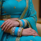 AYSIMA Turquoise Blue Bridal Bangle Set – 36 Pieces