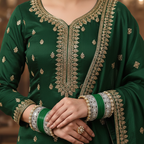 AYSIMA Varnika Green Bridal Bangle Set with Geometric & Floral Kadas - 36 pieces