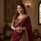 AYSIMA Rajeshwari – Royal Maroon Bridal Chura & Floral Designer Kada Set | 40 Pieces