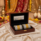 AYSIMA Kanakpriya – Mustard Yellow Haldi Bridal Chura & Floral Designer Kada Set | 40 Pieces