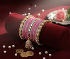 HANDARTS Metal, Plastic Pearl Bangle Set